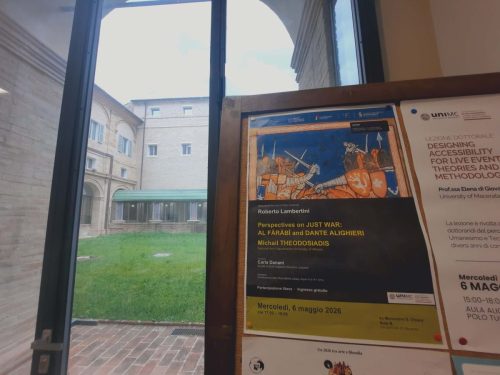 6-5-2026, my next talk at the Unimc / Università degli Studi di Macerata on ‘just war’ perspectives on Dante Alighieri and al-Farabi.
